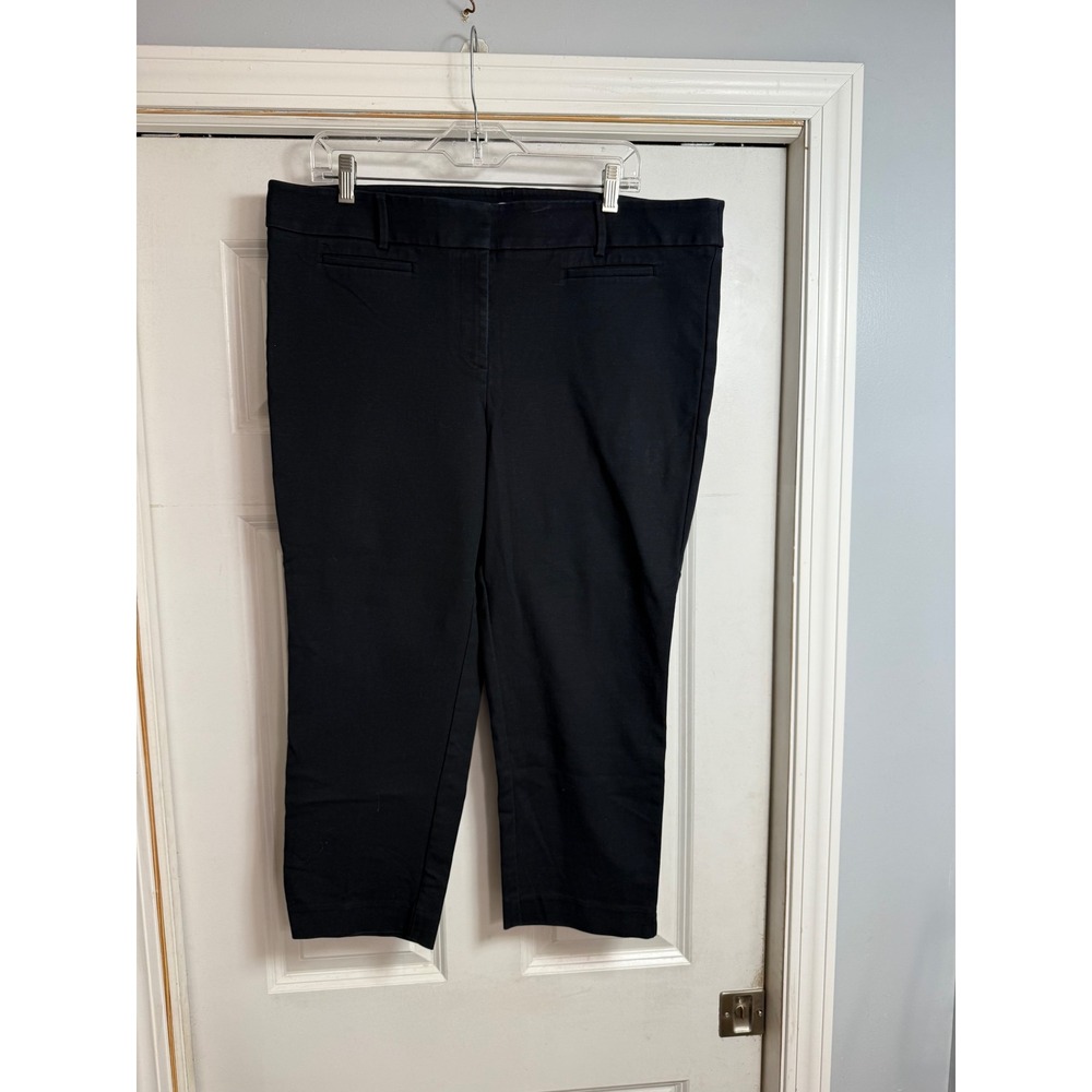LOFT Marisa Pants‎ Black Ankle Crop Riviera Straight Leg Women's Size 16